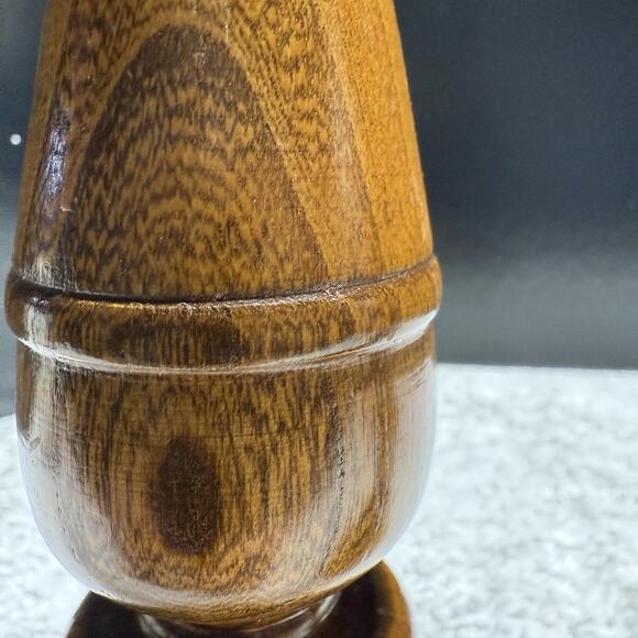 Vintage hand turned wooden Pair of candlesticks 15.5” T Excellent Timeless - Picture 12 of 13